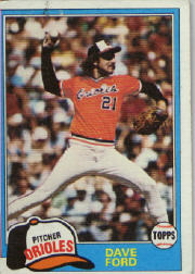 1981 Topps Baseball Cards      706     Dave Ford RC